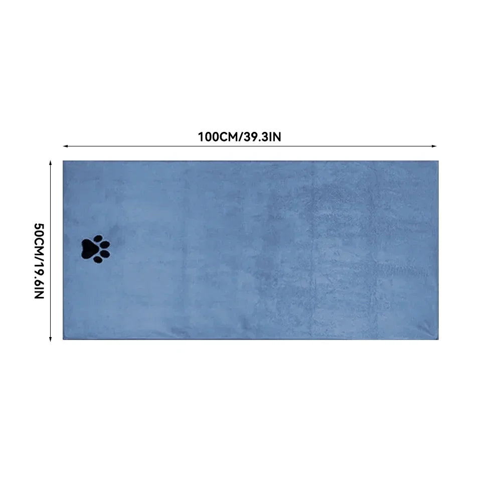 35*75cm/50*100cm Microfiber Pet Bath Towel Embroidered Super Soft Absorbent Cat for Dogs Grooming Supplies