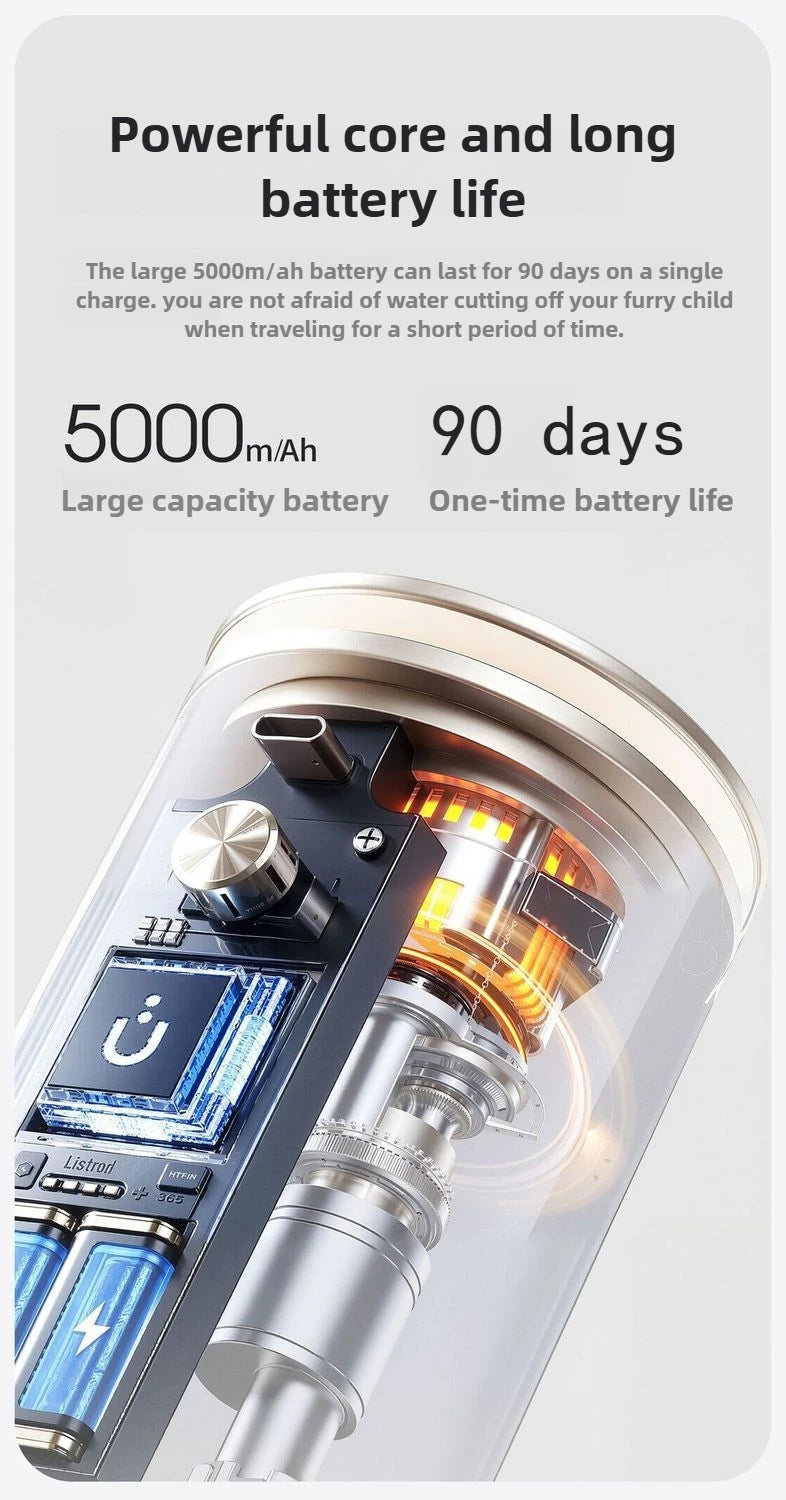 Pet wireless smart water fountain unplugged long battery life cyclic filtration induction automatic silent low power waterer
