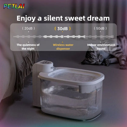 Pet wireless smart water fountain unplugged long battery life cyclic filtration induction automatic silent low power waterer