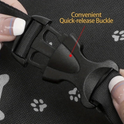 Convenient quick-release buckle for pet booster seat for car.