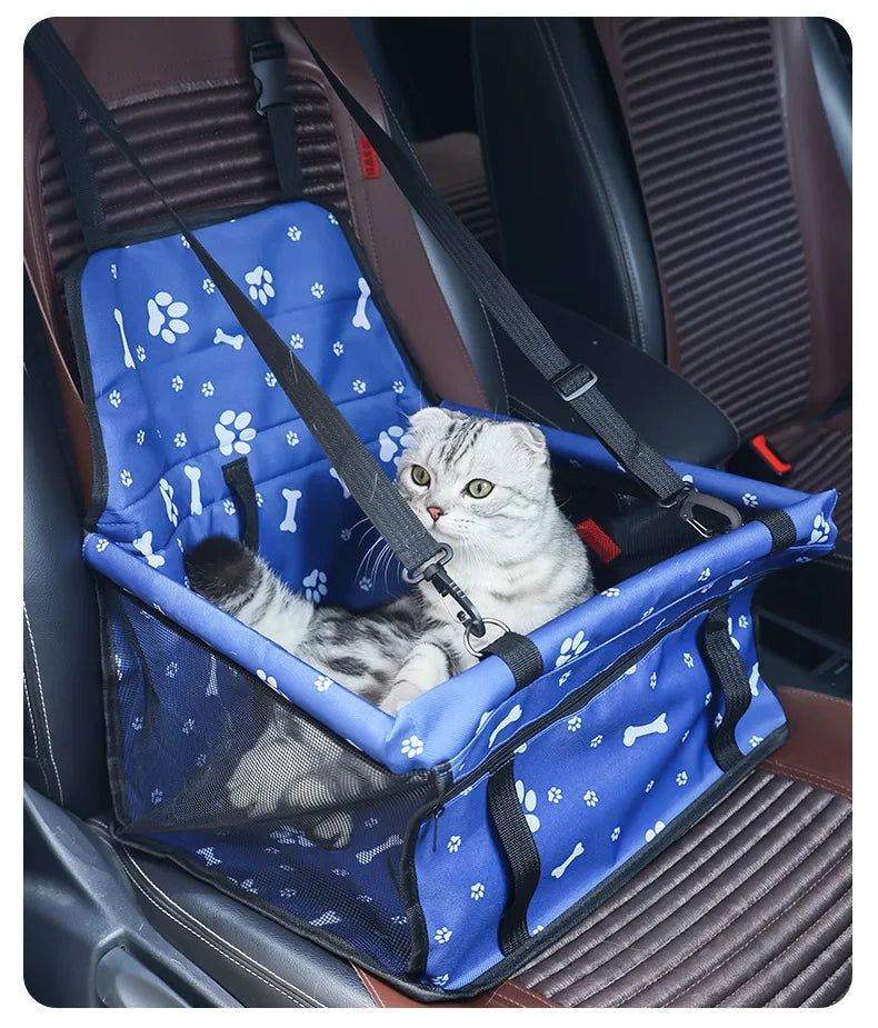 Pet Reinforce Car Booster Seat for Dog Cat Portable and Breathable Bag with Seat Belt Dog Carrier Safety Stable for Travel Look