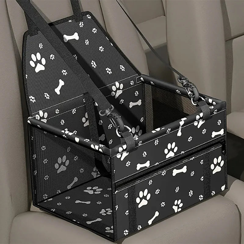 Pet Reinforce Car Booster Seat for Dog Cat Portable and Breathable Bag with Seat Belt Dog Carrier Safety Stable for Travel Look