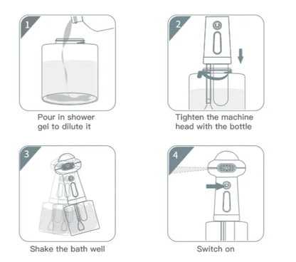 ROJECO Automatic Pet Foam Machine Dog Cleaning Soap Dispenser Wireless Cat Dog Bath Bubbler IPX7 Waterproof Shampoo Foam Sprayer