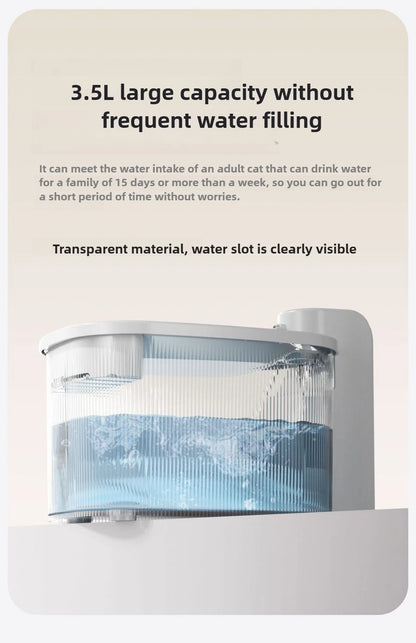 Pet wireless smart water fountain unplugged long battery life cyclic filtration induction automatic silent low power waterer