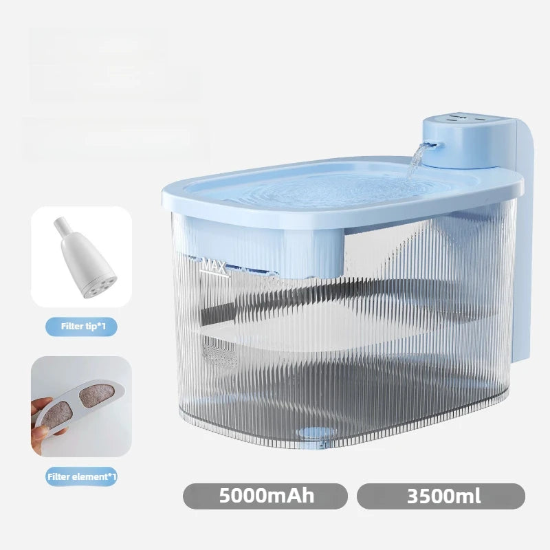 Pet wireless smart water fountain unplugged long battery life cyclic filtration induction automatic silent low power waterer