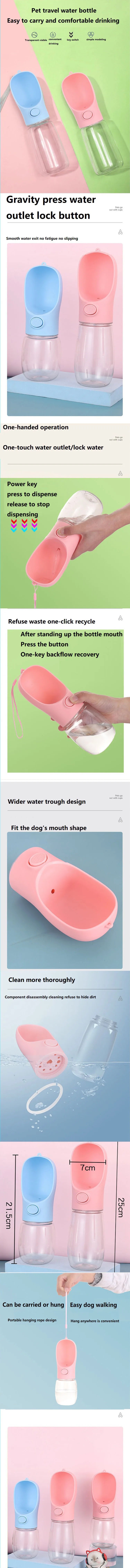 350/500ML Water Bottle for Dogs Portable Drinking Water Bottle for Small Large Pet Cat Outdoor Leakproof Walking Drinking Bowls