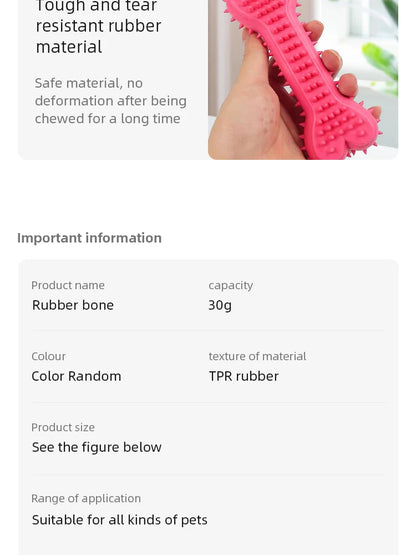 1PC Pet Chew Toy Soft Rubber Bite-resistance Bone Shape Teeth Grinding Chewing Toys for Small Dogs Training Pet Supplies