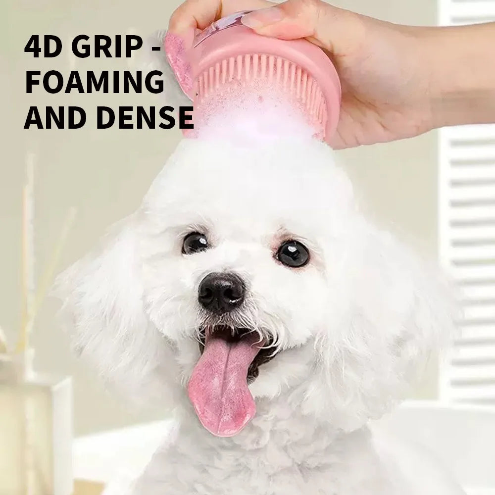 Silicone pet shampoo brush - gentle exfoliating and easy foaming - suitable for dogs, cats, and small animals, battery free