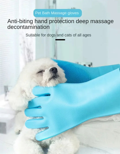 Magic Silicone Body Pet Bathing Gloves for Animal Perfect Bathe Shampoo Dog &Cat Brush Gloves