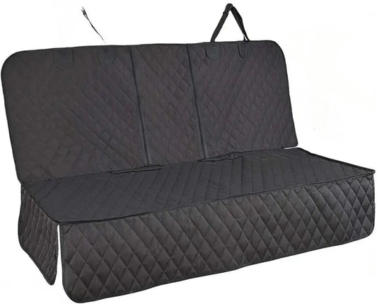 Waterproof dog car seat cover for cars and SUVs with side flap.