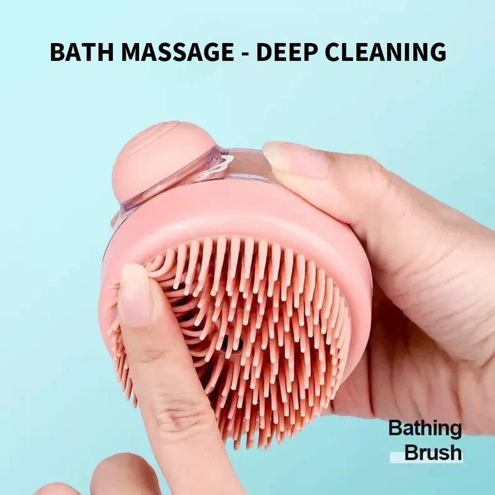 Silicone pet shampoo brush - gentle exfoliating and easy foaming - suitable for dogs, cats, and small animals, battery free