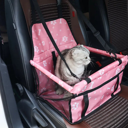 Pet Reinforce Car Booster Seat for Dog Cat Portable and Breathable Bag with Seat Belt Dog Carrier Safety Stable for Travel Look