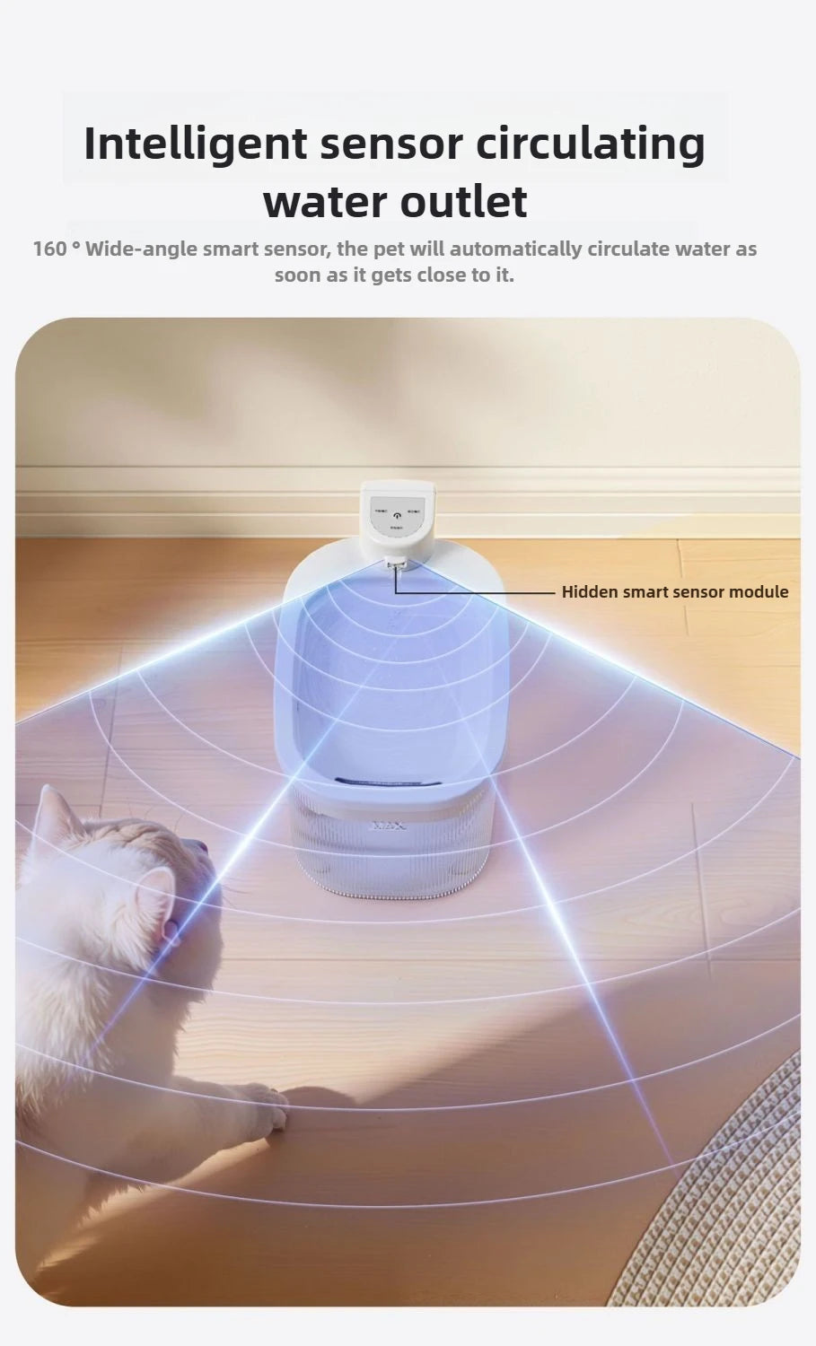 Pet wireless smart water fountain unplugged long battery life cyclic filtration induction automatic silent low power waterer