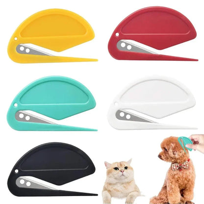 Multicolor Pet Knot Cutter Hair Remover Stainless Steel Painless Safe Grooming Brush for Dogs Cats Effective Shedding Comb Tool