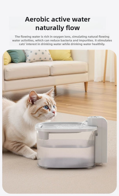 Pet wireless smart water fountain unplugged long battery life cyclic filtration induction automatic silent low power waterer