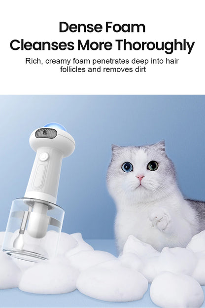 ROJECO Automatic Pet Foam Machine Dog Cleaning Soap Dispenser Wireless Cat Dog Bath Bubbler IPX7 Waterproof Shampoo Foam Sprayer