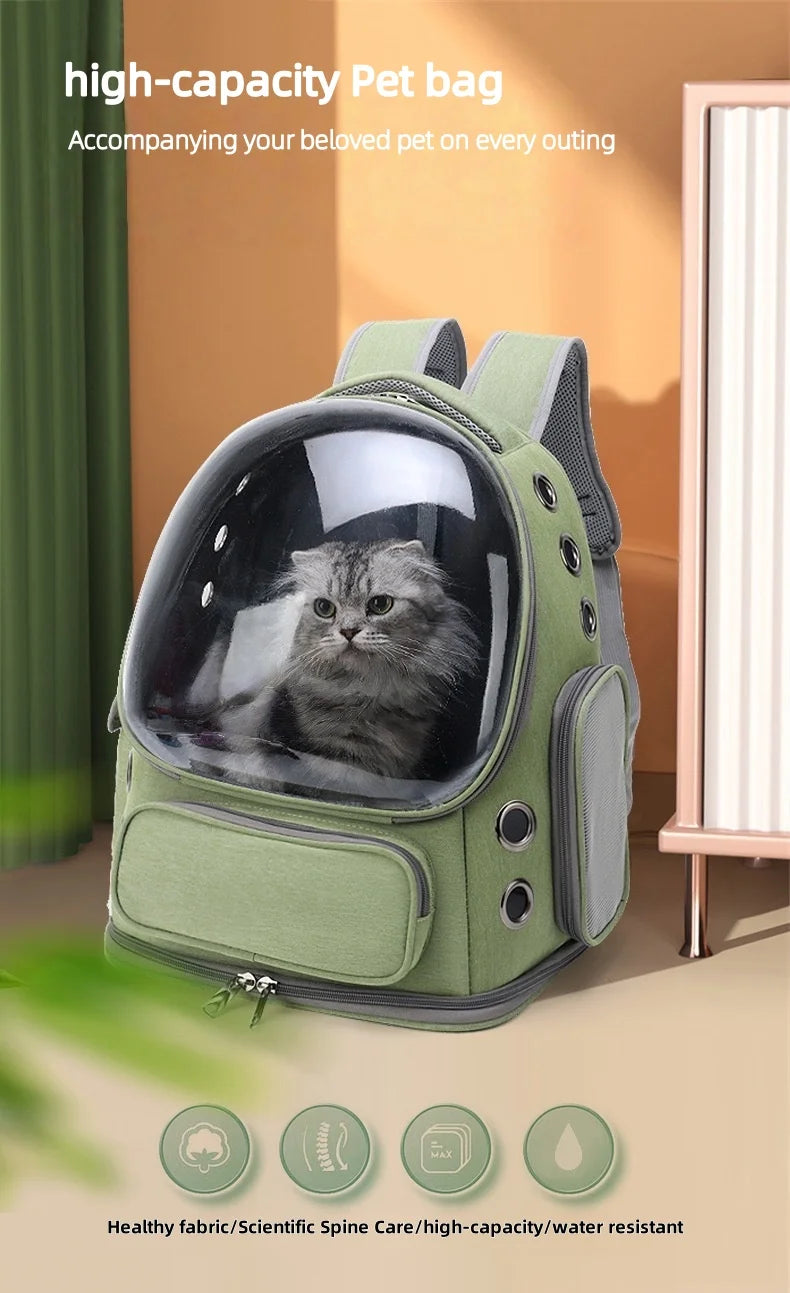 2026 Transparent Pet Carrier Backpack Breathable Cat and Small Dog Shoulder Bag Outdoor Travel Pet Supplies for Cats and Dogs