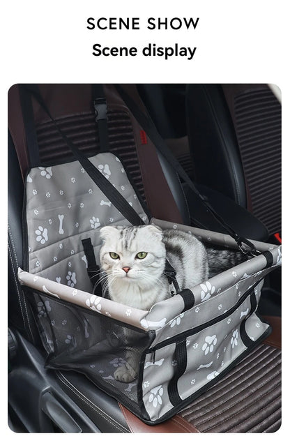 Pet Reinforce Car Booster Seat for Dog Cat Portable and Breathable Bag with Seat Belt Dog Carrier Safety Stable for Travel Look