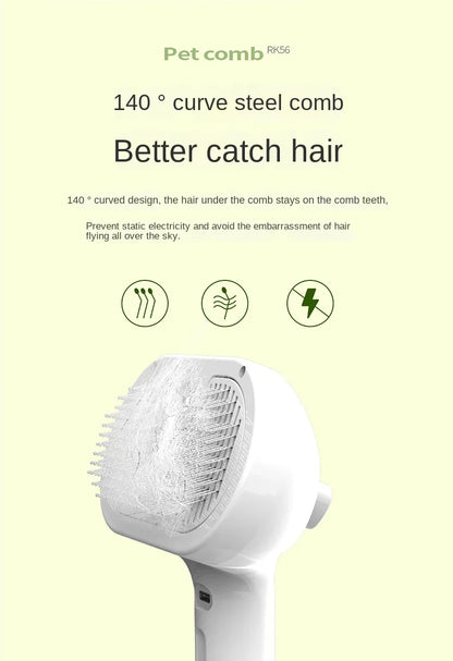 3-in-1 Dog Hair Brush Cat Hair Brush Electric Pet Cleaning Brush Steam Spray Brush Massage Hair Removal Comb anti-Tangle Brush