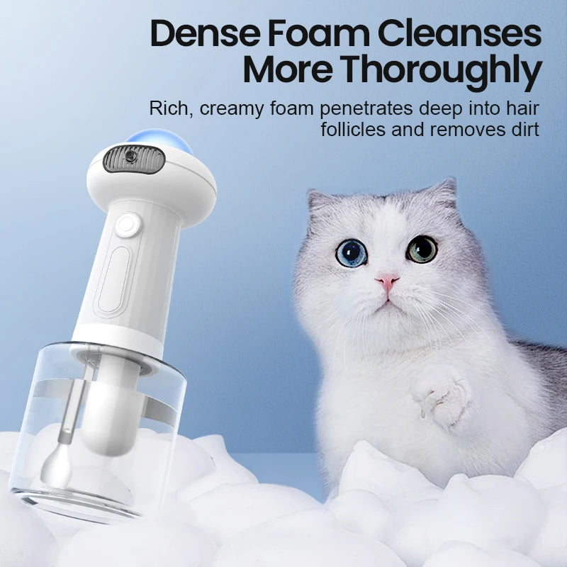 ROJECO Automatic Pet Foam Machine Dog Cleaning Soap Dispenser Wireless Cat Dog Bath Bubbler IPX7 Waterproof Shampoo Foam Sprayer
