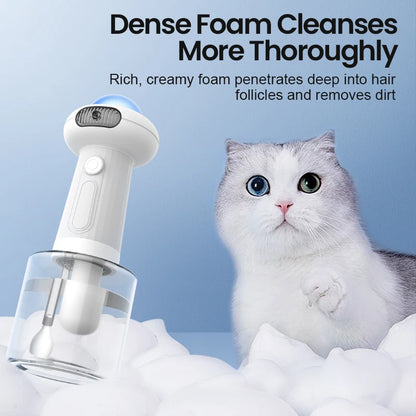 ROJECO Automatic Pet Foam Machine Dog Cleaning Soap Dispenser Wireless Cat Dog Bath Bubbler IPX7 Waterproof Shampoo Foam Sprayer