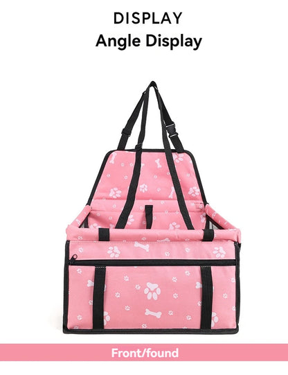 Pet Reinforce Car Booster Seat for Dog Cat Portable and Breathable Bag with Seat Belt Dog Carrier Safety Stable for Travel Look