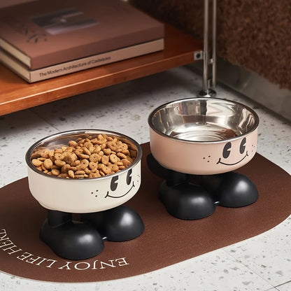 Elevated Dog Cat Bowl Stainless steel Food Water Bowls Raised No Spill Pet Feeder bowl for Puppy Small Medium Large Dogs Cats